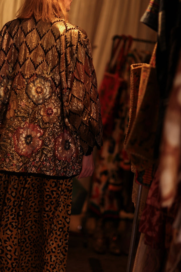 DIANA EMBELLISHED KIMONO - sustainably made MOMO NEW YORK sustainable clothing, embellished slow fashion