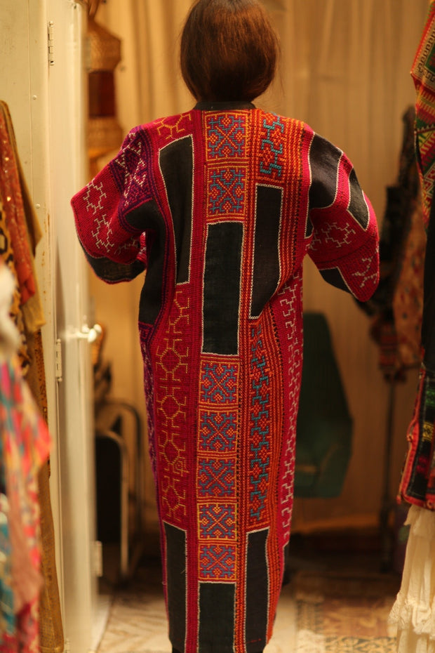 DORI TRIBAL PATCHWORK KIMONO - sustainably made MOMO NEW YORK sustainable clothing, Embroidered Patchwork slow fashion