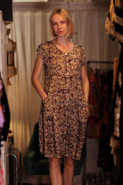 EDITH SILK DRESS CARNIVORE RED - sustainably made MOMO NEW YORK sustainable clothing, Boho Chic Dress slow fashion