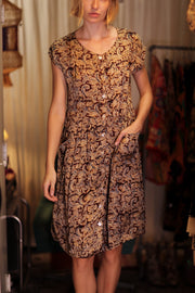 EDITH SILK DRESS CARNIVORE RED - sustainably made MOMO NEW YORK sustainable clothing, Boho Chic Dress slow fashion