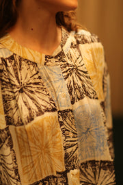 ELIZABETH SILK DRESS ANANAS PASTEL - sustainably made MOMO NEW YORK sustainable clothing, Boho Chic slow fashion