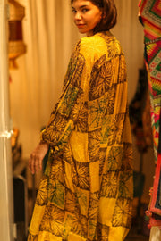ELIZABETH SILK DRESS ANANAS YELLOW - sustainably made MOMO NEW YORK sustainable clothing, dress slow fashion