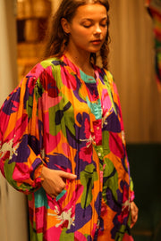 ELIZABETH SILK DRESS COLOR BOMB - sustainably made MOMO NEW YORK sustainable clothing, Boho Chic slow fashion