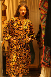 ELIZABETH SILK DRESS LEO - sustainably made MOMO NEW YORK sustainable clothing, Boho Chic slow fashion