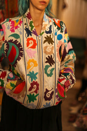 EMBROIDERED BOMBER JACKET CLARA - sustainably made MOMO NEW YORK sustainable clothing, bestseller slow fashion
