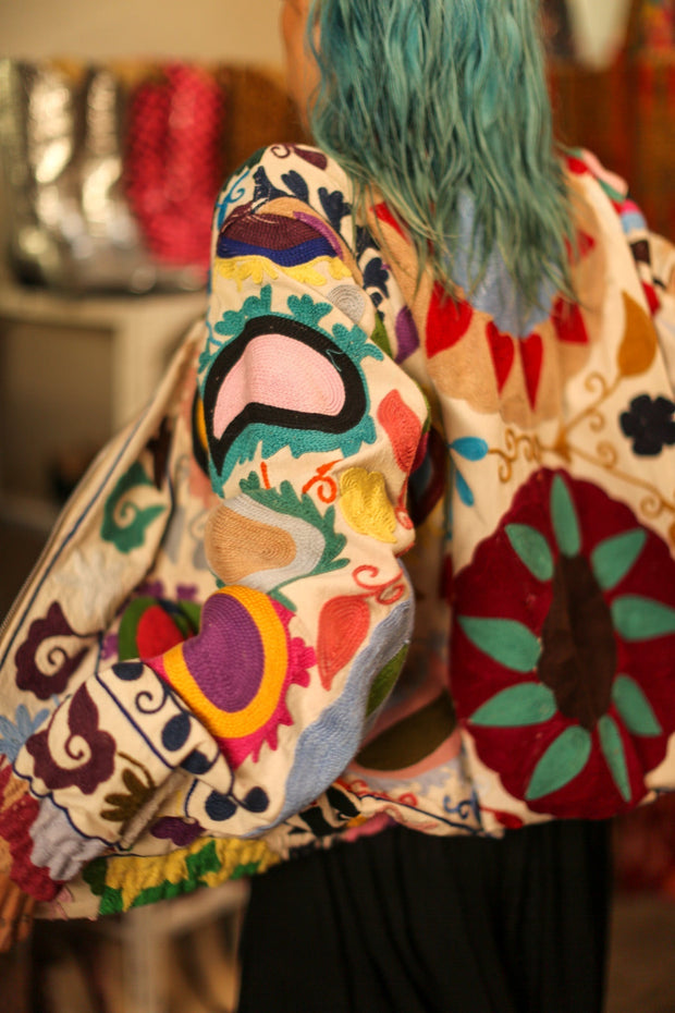 EMBROIDERED BOMBER JACKET CLARA - sustainably made MOMO NEW YORK sustainable clothing, bestseller slow fashion