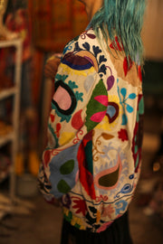 EMBROIDERED BOMBER JACKET CLARA - sustainably made MOMO NEW YORK sustainable clothing, bestseller slow fashion