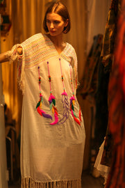 EMBROIDERED COTTON DRESS DREAM GIRL - sustainably made MOMO NEW YORK sustainable clothing, dresskaftan slow fashion