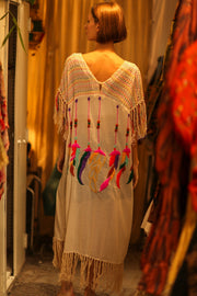 EMBROIDERED COTTON DRESS DREAM GIRL - sustainably made MOMO NEW YORK sustainable clothing, dresskaftan slow fashion