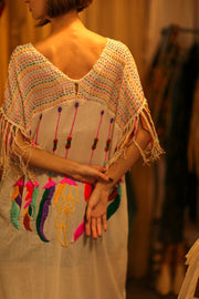 EMBROIDERED COTTON DRESS DREAM GIRL - sustainably made MOMO NEW YORK sustainable clothing, dresskaftan slow fashion