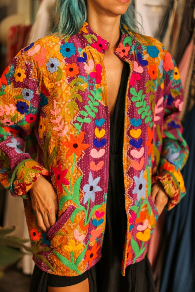 EMBROIDERED JACKET HOSIA - sustainably made MOMO NEW YORK sustainable clothing, bestseller slow fashion