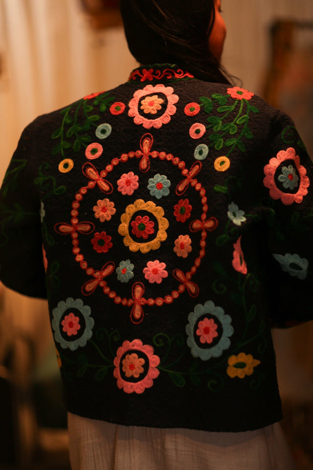 EMBROIDERED JACKET INGRID ARNOLD - sustainably made MOMO NEW YORK sustainable clothing, bestseller slow fashion