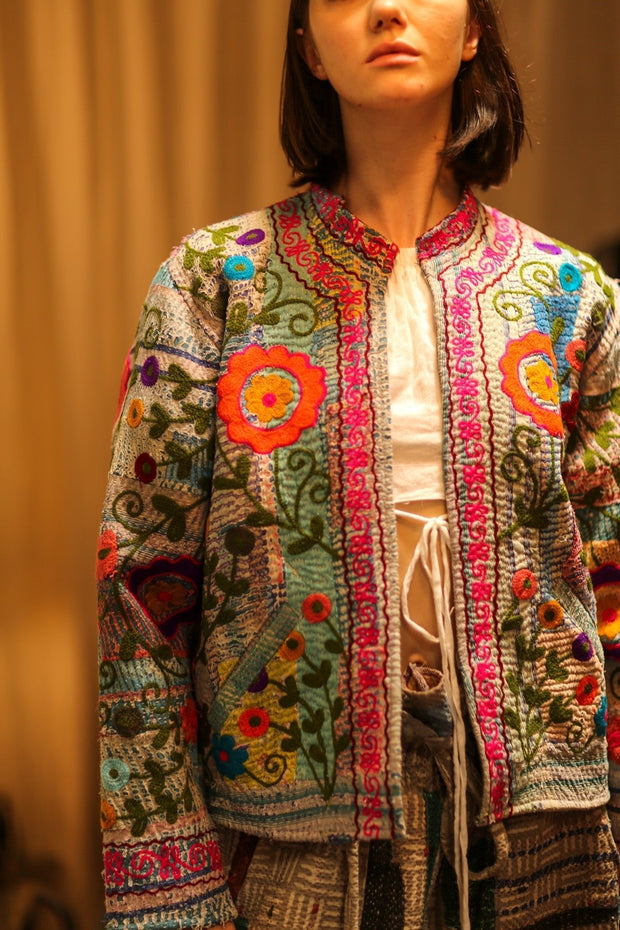 EMBROIDERED JACKET LIBBY - sustainably made MOMO NEW YORK sustainable clothing, coatandjacket slow fashion