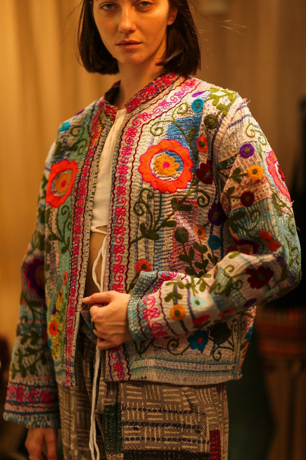 EMBROIDERED JACKET LIBBY - sustainably made MOMO NEW YORK sustainable clothing, coatandjacket slow fashion