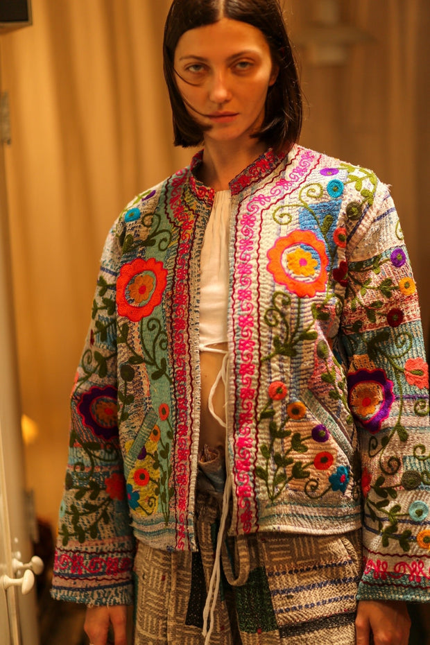 EMBROIDERED JACKET LIBBY - sustainably made MOMO NEW YORK sustainable clothing, coatandjacket slow fashion