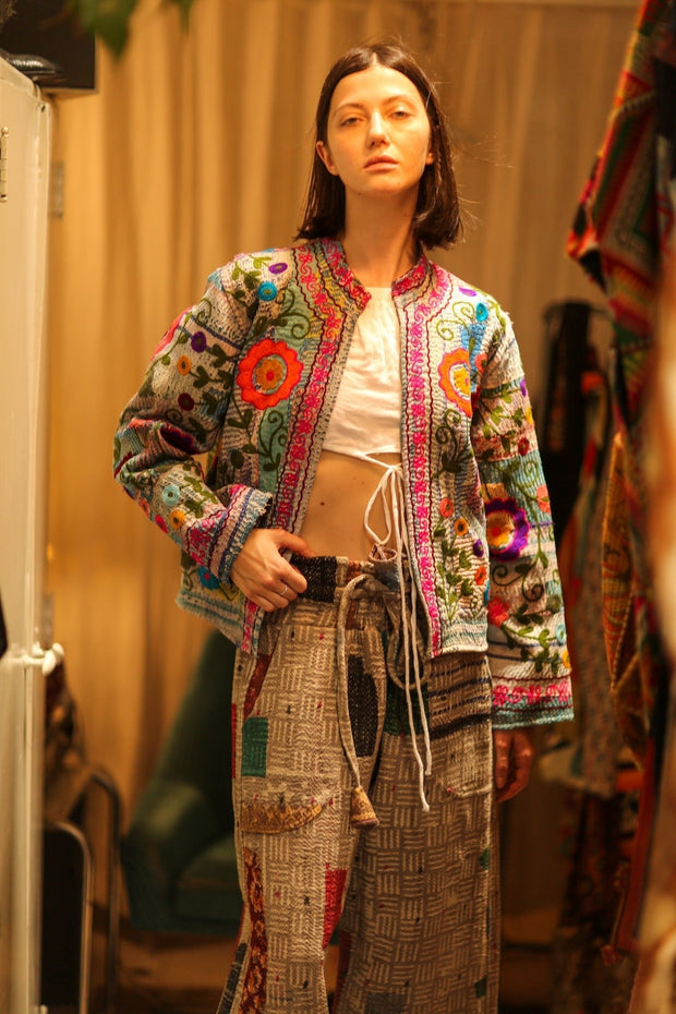EMBROIDERED JACKET LIBBY - sustainably made MOMO NEW YORK sustainable clothing, coatandjacket slow fashion