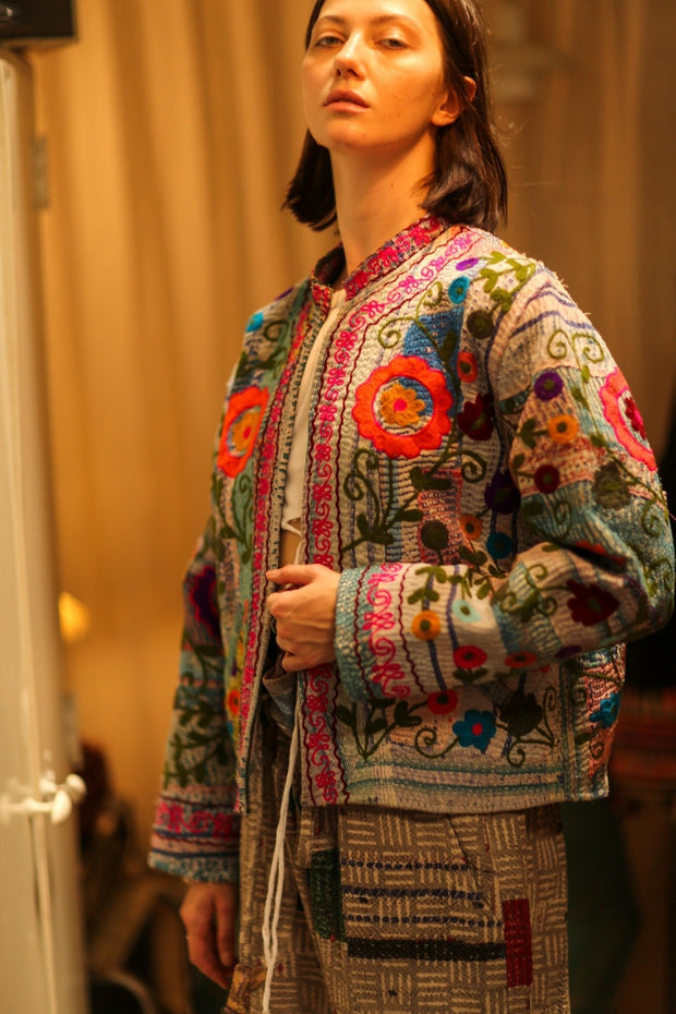 EMBROIDERED JACKET LIBBY - sustainably made MOMO NEW YORK sustainable clothing, coatandjacket slow fashion