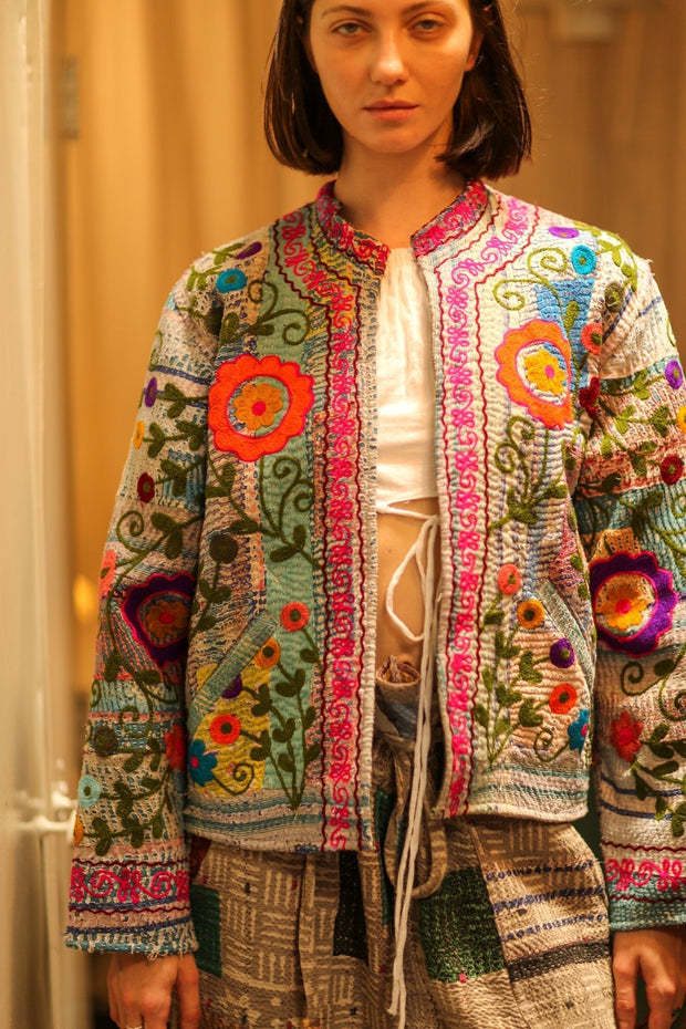 EMBROIDERED JACKET LIBBY - sustainably made MOMO NEW YORK sustainable clothing, coatandjacket slow fashion