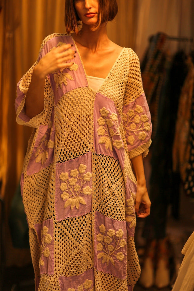 EMBROIDERED KAFTAN DRESS COBEIN - sustainably made MOMO NEW YORK sustainable clothing, bestseller slow fashion