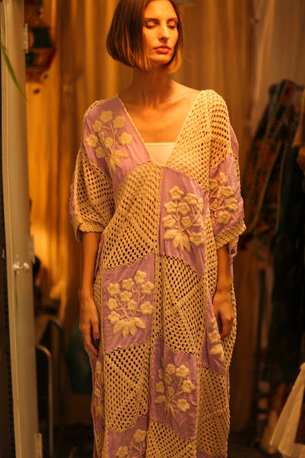 EMBROIDERED KAFTAN DRESS COBEIN - sustainably made MOMO NEW YORK sustainable clothing, bestseller slow fashion
