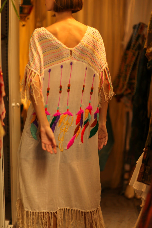 EMBROIDERED KAFTAN DRESS PHOEBIN - sustainably made MOMO NEW YORK sustainable clothing, bestseller slow fashion