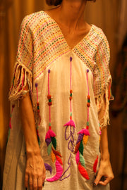EMBROIDERED KAFTAN DRESS PHOEBIN - sustainably made MOMO NEW YORK sustainable clothing, bestseller slow fashion