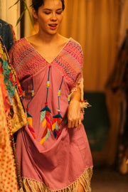 EMBROIDERED KAFTAN DRESS PHOEBIN - sustainably made MOMO NEW YORK sustainable clothing, bestseller slow fashion