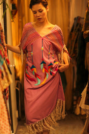 EMBROIDERED KAFTAN DRESS PHOEBIN - sustainably made MOMO NEW YORK sustainable clothing, bestseller slow fashion