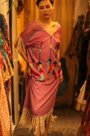 EMBROIDERED KAFTAN DRESS PHOEBIN - sustainably made MOMO NEW YORK sustainable clothing, bestseller slow fashion