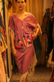 EMBROIDERED KAFTAN DRESS PHOEBIN - sustainably made MOMO NEW YORK sustainable clothing, bestseller slow fashion