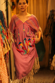 EMBROIDERED KAFTAN DRESS PHOEBIN - sustainably made MOMO NEW YORK sustainable clothing, bestseller slow fashion