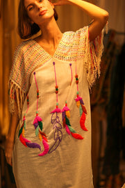 EMBROIDERED KAFTAN DRESS PHOEBIN - sustainably made MOMO NEW YORK sustainable clothing, bestseller slow fashion