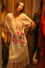 EMBROIDERED KAFTAN DRESS PHOEBIN - sustainably made MOMO NEW YORK sustainable clothing, bestseller slow fashion