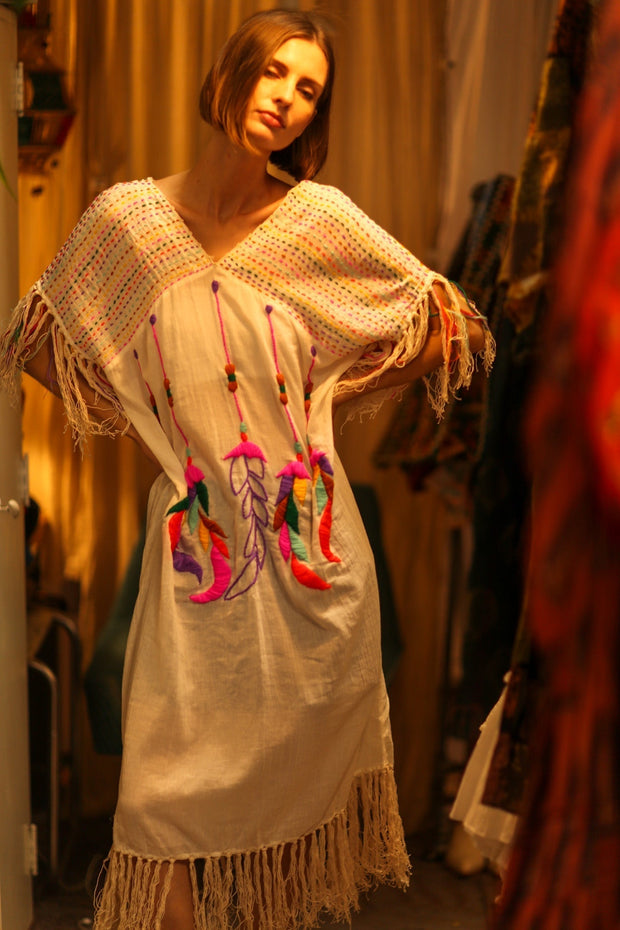 EMBROIDERED KAFTAN DRESS PHOEBIN - sustainably made MOMO NEW YORK sustainable clothing, bestseller slow fashion