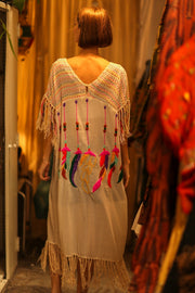 EMBROIDERED KAFTAN DRESS PHOEBIN - sustainably made MOMO NEW YORK sustainable clothing, bestseller slow fashion