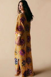 EMBROIDERED KAFTAN JOSIN - sustainably made MOMO NEW YORK sustainable clothing, bestseller slow fashion