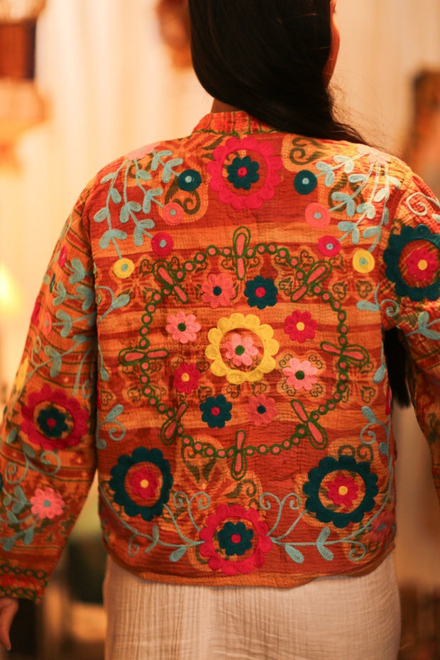 EMBROIDERED KANTHA JACKET TOKYO EDIT - sustainably made MOMO NEW YORK sustainable clothing, bestseller slow fashion