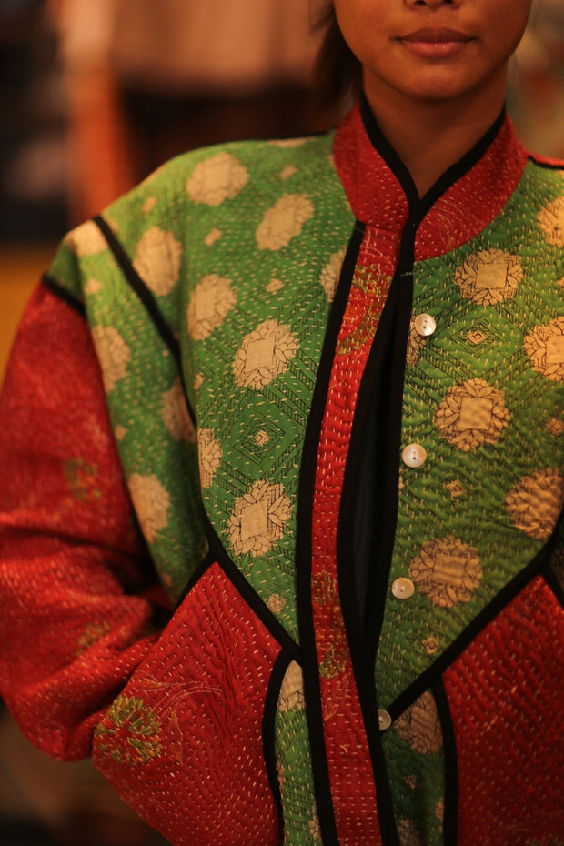 EMBROIDERED KANTHA JACKET WINU - sustainably made MOMO NEW YORK sustainable clothing, bestseller slow fashion