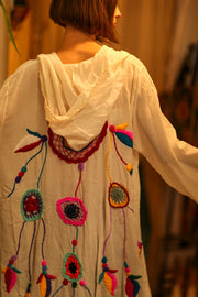 EMBROIDERED KIMONO DORA WHILE - sustainably made MOMO NEW YORK sustainable clothing, kimono slow fashion