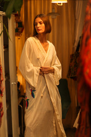 EMBROIDERED KIMONO DORA WHILE - sustainably made MOMO NEW YORK sustainable clothing, kimono slow fashion