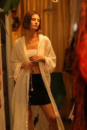 EMBROIDERED KIMONO DORA WHILE - sustainably made MOMO NEW YORK sustainable clothing, kimono slow fashion