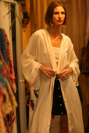 EMBROIDERED KIMONO DORA WHILE - sustainably made MOMO NEW YORK sustainable clothing, kimono slow fashion