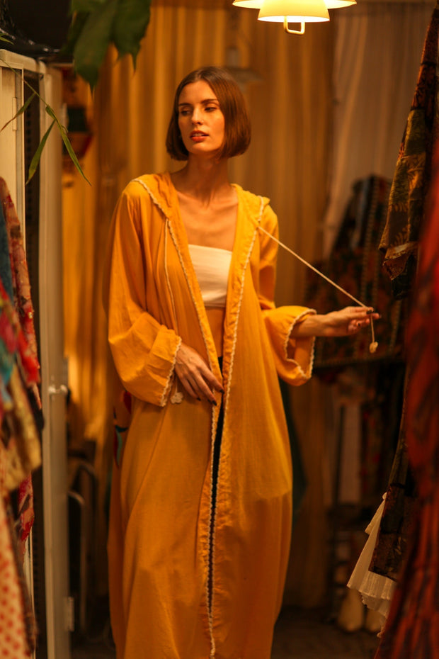 EMBROIDERED KIMONO DREAM GIRL LUCKY - sustainably made MOMO NEW YORK sustainable clothing, kimono slow fashion