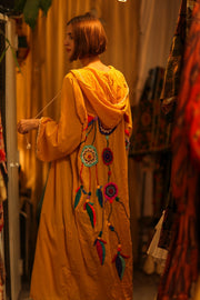 EMBROIDERED KIMONO DREAM GIRL LUCKY - sustainably made MOMO NEW YORK sustainable clothing, kimono slow fashion