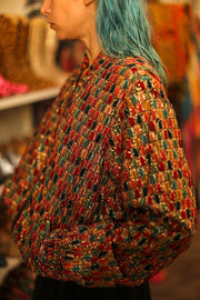 EMBROIDERED SILK BOMBER JACKET LEROY - sustainably made MOMO NEW YORK sustainable clothing, bestseller slow fashion