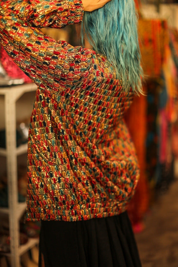 EMBROIDERED SILK BOMBER JACKET LEROY - sustainably made MOMO NEW YORK sustainable clothing, bestseller slow fashion