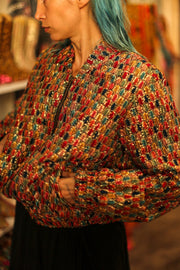 EMBROIDERED SILK BOMBER JACKET LEROY - sustainably made MOMO NEW YORK sustainable clothing, bestseller slow fashion