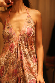 EMBROIDERED SILK DRESS HANNAH - sustainably made MOMO NEW YORK sustainable clothing, dress slow fashion