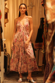EMBROIDERED SILK DRESS HANNAH - sustainably made MOMO NEW YORK sustainable clothing, dress slow fashion