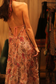 EMBROIDERED SILK DRESS HANNAH - sustainably made MOMO NEW YORK sustainable clothing, dress slow fashion